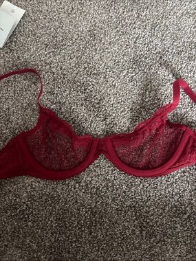 Pepper Signature Unlined Demi Bra Black Cherry 34A